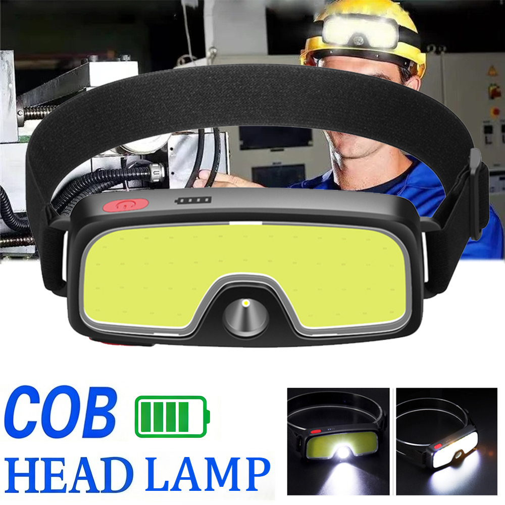 Headlamp Waterproof Rechargeable - Lanterna de Cabeça COB Potente Recarregável