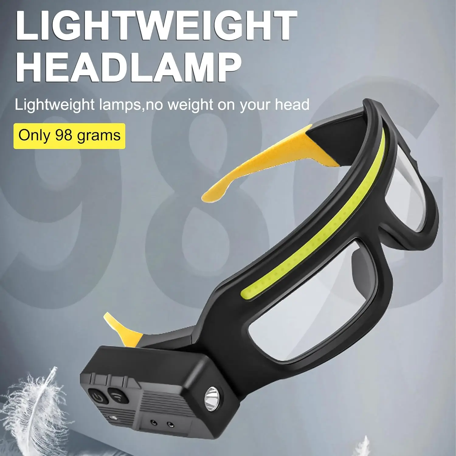 Headlamp Waterproof Rechargeable - Lanterna de Cabeça LED COB, Luz