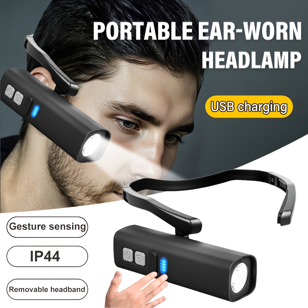 Headlamp Waterproof Rechargeable - Recarregável clipe de orelha farol indução