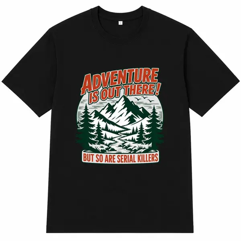 Camiseta Preta com Estampa de  - Outdoor Adventure Gifts avaliação e preço
