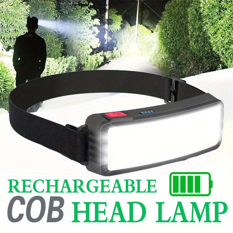 Poderoso cob led farol tipo-c  - Headlamp Waterproof Rechargeable avaliação e preço